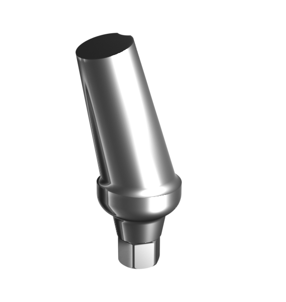 Абатмент титановый угловой 15°, совместим с Osstem Mini ⌀ 4.5 (2.0 мм), type B, с винтом