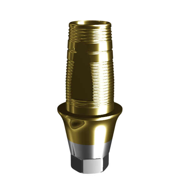 Абатмент-основание (одиночный), аналог GEO, совместим с Osstem Regular (2.0 мм), с покрытием TiN, с 2 винтами