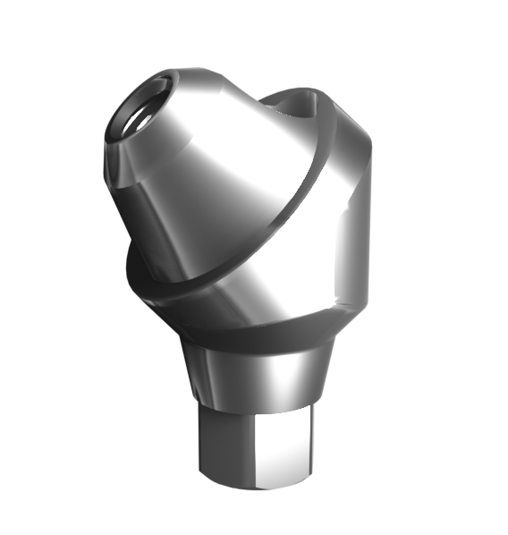 Абатмент-мультиюнит угловой 45° с внутренней резьбой, совместим с Osstem Mini (4.5 мм), с винтом
