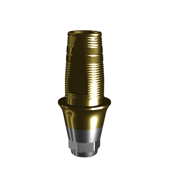 Абатмент-основание (одиночный), аналог GEO, совместим с Dentium (2.0 мм), с покрытием TiN, с 2 винтами