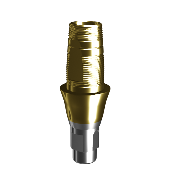 Абатмент-основание (одиночный), аналог GEO, совместим с Straumann Bone Level RC (3.0 мм), с покрытием TiN, с 2 винтами