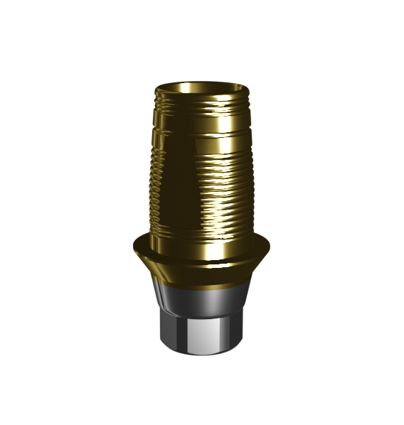 Абатмент-основание (одиночный), аналог GEO, совместим с Nobel Conical Connection RP (1.3 мм), с покрытием TiN, с 2 винтами