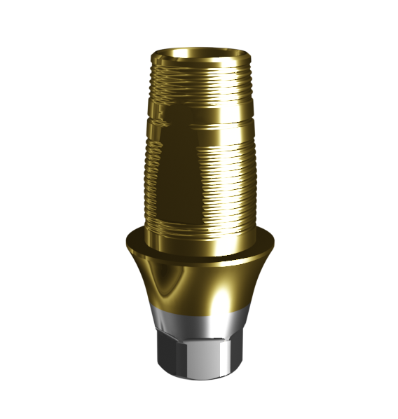 Абатмент-основание (одиночный), аналог GEO, совместим с Nobel Conical Connection RP (2.0 мм), с покрытием TiN, с 2 винтами
