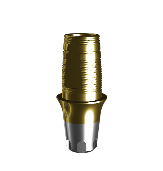 Абатмент-основание (одиночный), аналог GEO, совместим с MIS C1 SP (2.0 мм), с покрытием TiN, с 2 винтами