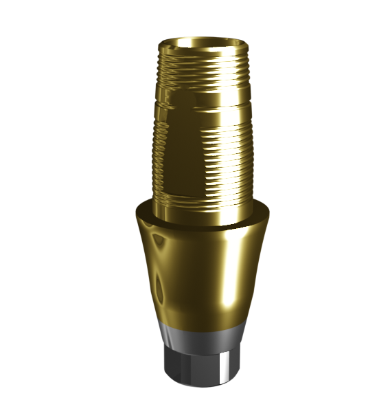 Абатмент-основание (одиночный), аналог GEO, совместим с Nobel Conical Connection RP (4.0 мм), с покрытием TiN, с 2 винтами
