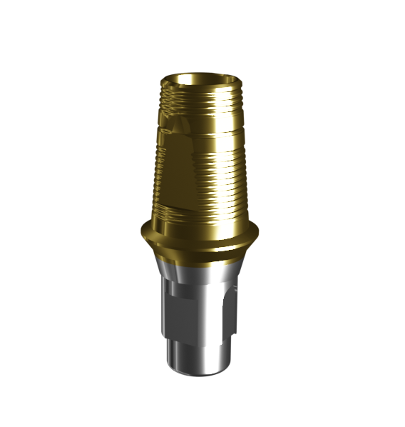 Абатмент-основание (одиночный), аналог GEO, совместим с Straumann Bone Level RC (1.3 мм), с покрытием TiN, с 2 винтами