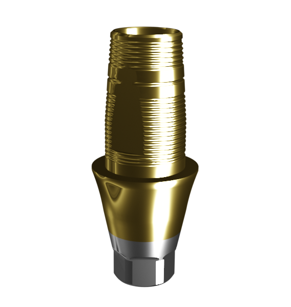 Абатмент-основание (одиночный), аналог GEO, совместим с Nobel Conical Connection RP (3.0 мм), с покрытием TiN, с 2 винтами
