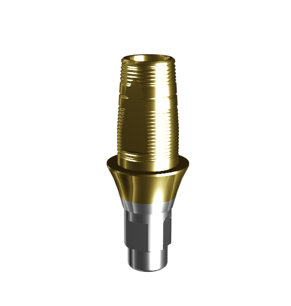 Абатмент-основание (одиночный), аналог GEO, совместим с Straumann Bone Level RC (2.0 мм), с покрытием TiN, с 2 винтами