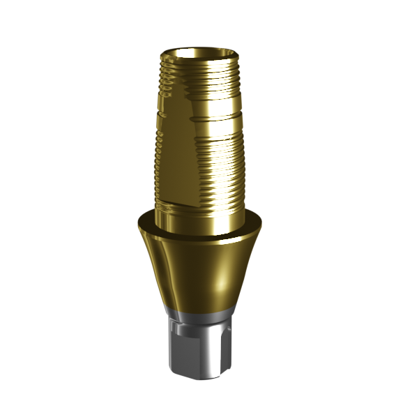 Абатмент-основание (одиночный), аналог GEO, совместим с Straumann Bone Level NC (3.0 мм), с покрытием TiN, с 2 винтами