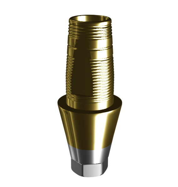 Абатмент-основание (одиночный), аналог GEO, совместим с Osstem Regular (3.0 мм), с покрытием TiN, с 2 винтами